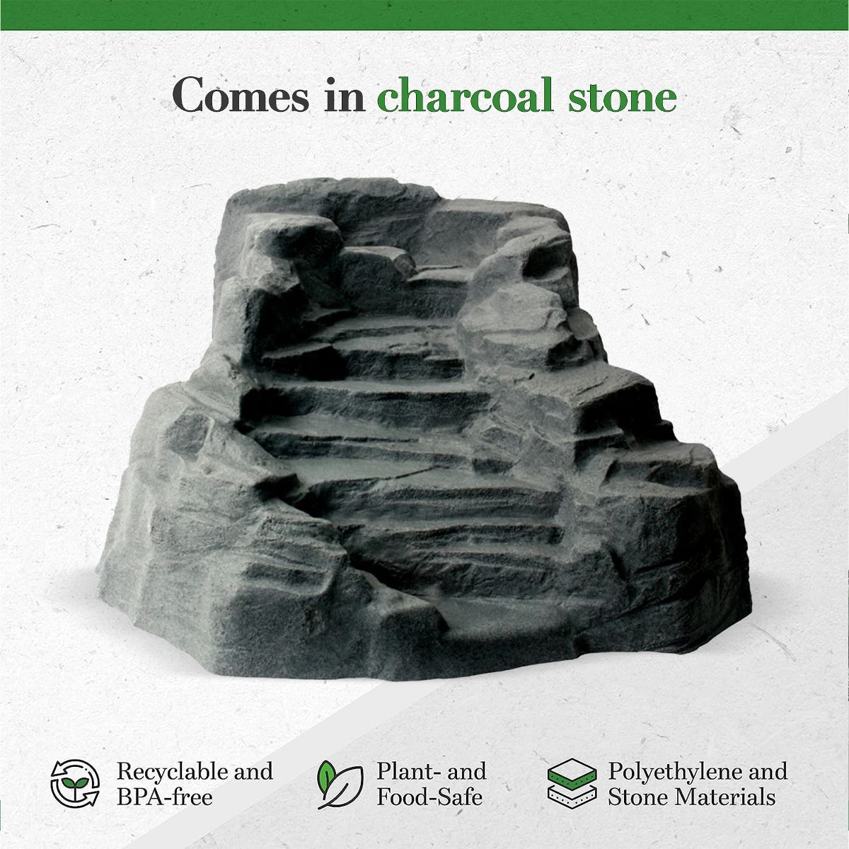 Algreen Outdoor Rock Waterfall, Tranquility Water Fountain for Pond & Backyard - thumbnail 5