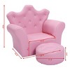 Tangkula Single Sponge Sofa Toddler Children Leisure Chair with Armrest Ottoman Kids Furniture Pink - 3 of 4