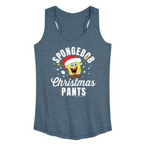 Women's - SpongeBob SquarePants - Christmas Pants Graphic Racerback Tank - 1 of 4