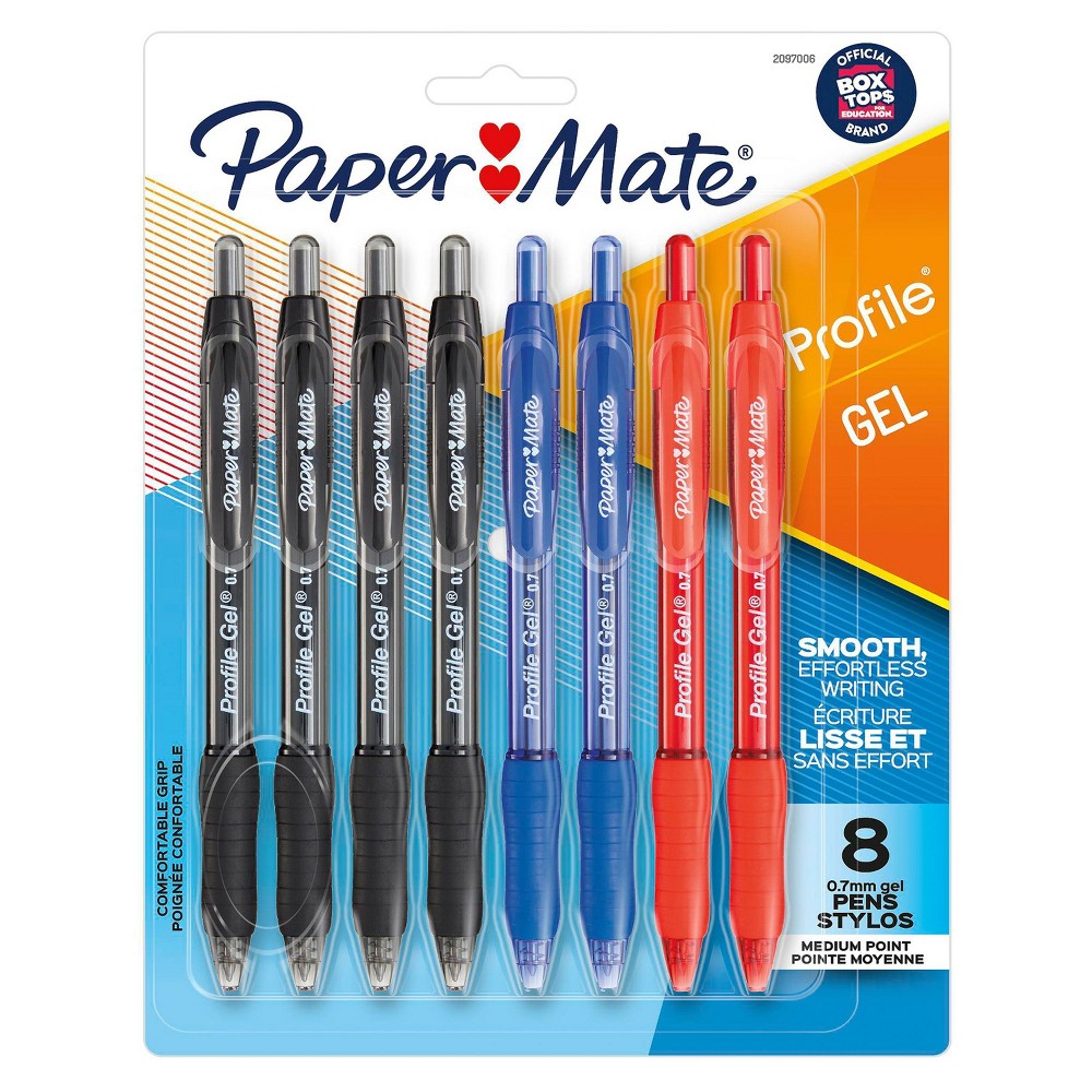 UPC 041540012351 product image for Paper Mate Profile 8pk Gel Pens 0.7mm Medium Tip Multicolored | upcitemdb.com