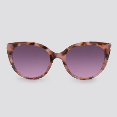 Animal Print Cat Eye Plastic Metal Combo Sunglasses - A New Day™ Pink