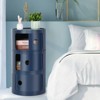 Haitral 3 Drawer Barrel Nightstand Dark Blue - 2 of 4