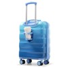 FONTOI 20" Carry-on Luggage with Cup Holder, 2 Piece Set Hardshell Suitcases with Spinner Wheels, Blue, 8.3"*21.7"*15.6" - 2 of 4