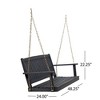 PAGED Patio Porch Swing with Armrests,Wood Bench Swing with Slatted Backrest for Patio Backyard,Garden - 3 of 4