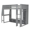 YOOCOZZ Full Size Wood Gaming Loft Bed with Desk, Multi-storage Shelves, LED and a Hanging Clothes Rack - 2 of 4