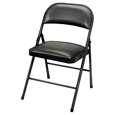 padded folding chair black