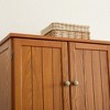 Vynxaria 72.4" Tall Storage Cabinet in Oak - 8 Doors, 4 Shelves, Freestanding Bookshelf for Living Room, Kitchen, Dining Room, and Office. - 4 of 4