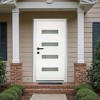 PexFix 36"x80" 4-Lite Exterior Frosted Glass Prehung Front Entry Door Primed Interior Fiberglass Entrance Door White Right Hand Inswing w/ Vinyl Frame - 3 of 4