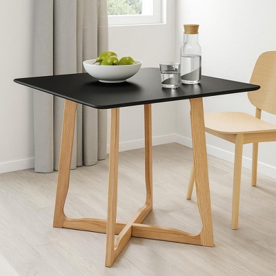LeisureMod Cedar 36" Square Dining Table – Rustic Farmhouse Design with Criss-Cross Frame, Sturdy Construction, Modern Kitchen & Dining Room