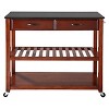 Solid Black Granite Top Kitchen Cart/Island with Optional Stool Storage - Classic Cherry - Crosley - image 3 of 4