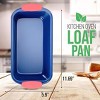 NutriChef Non-Stick Loaf Pan - Deluxe Nonstick Blue Coating Inside and Outside with Red Silicone Handles - 2 of 4