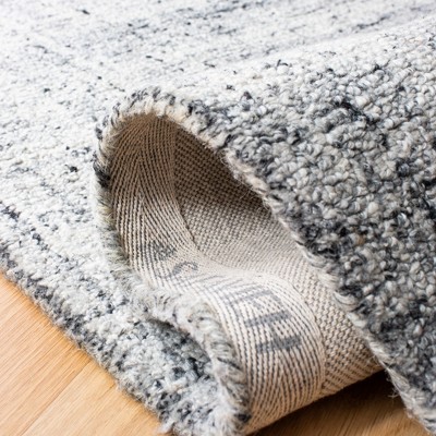 Elysian Grey-Black Tufted Wool-Blend Abstract Rectangular Rug