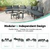 Whisen 6-Piece Half Moon Patio Sofa Set with 2 Coffee Tables and 4 Pillows, PE Rattan Sectional - 3 of 4