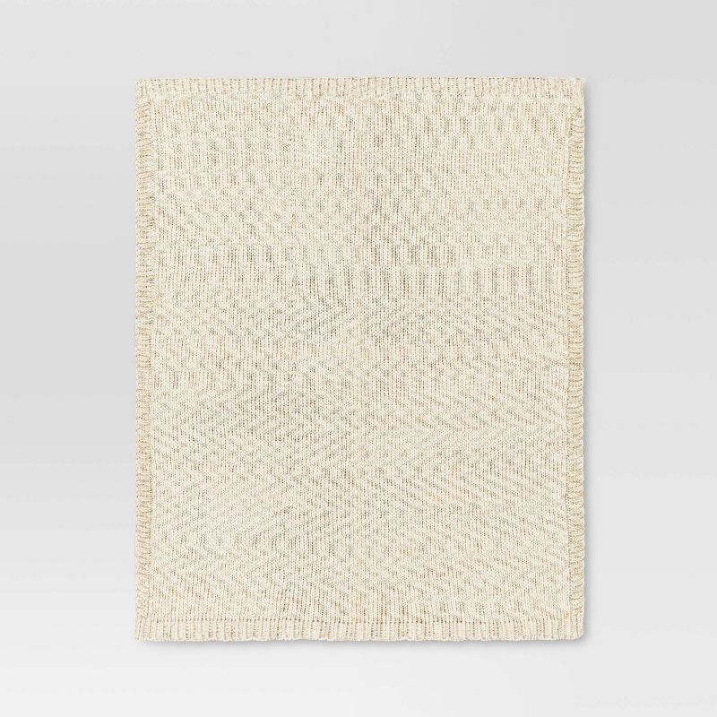 Metallic Knit Throw Blanket Ivory - Threshold&#8482;, 4 of 6