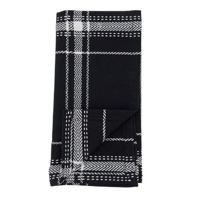 Black and White Cotton Plaid Table Napkins Set of 4