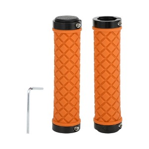 Unique Bargains Bike Handlebar Grips Covers 5.04" Orange 1 Set - 1 of 4