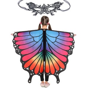 Magifire Butterfly Wings for Girls, Halloween Costume, Fairy Shawl, Ages 3-15, Fluorescent - 1 of 4