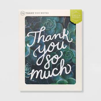 Green Inspired 24ct Succulent Garden Thank You Cards