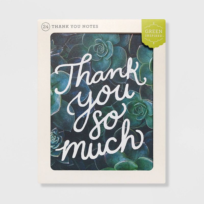 Green Inspired 24ct Succulent Garden Thank You Cards, 1 of 4