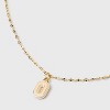14K Gold Dipped Enamel "O" Initial Pendant Necklace - A New Day™ Gold/White - 4 of 4