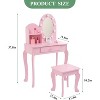 Princess Vanity Set for Girls - Kids Makeup Table with Touch Lights, Mirror, Stool, and Wood Playset - 4 of 4
