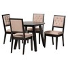 Baxton Studio Alani Modern Beige Fabric and Dark Brown Finished Wood 5-Piece Dining Set - 2 of 4