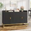 Buffet Cabinet with Storage Accent Sideboard with 4 Doors 47.2" Wide Fluted Credenza Modern Buffet Table Media Console Cabinet - 2 of 4