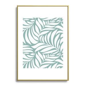 Heather Dutton Flowing Leaves Seafoam Metal Framed Art Print - Deny Desings - 1 of 3