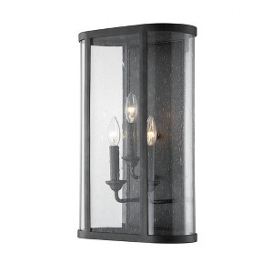Troy Lighting Chace 3 - Light Wall Light in  Forged Iron Clear Seeded Shade - 1 of 1