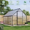 Outdoor Greenhouse, Quick Installation Polycarbonate Greenhouse with Roof Vents, Large Aluminum Walk-In Greenhouse for Outdoor Garden Backyard - 2 of 4