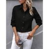 Womens Button Down Shirts Long Sleeve Causal Classic-Fit Dress Shirts Textured Shirts Business Office Blouse Long Sleeve Formal Shirts - 4 of 4
