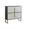 HDZNVF 42 inch Four Door Storage Cabinet with Metal Base Handles - 3 of 4
