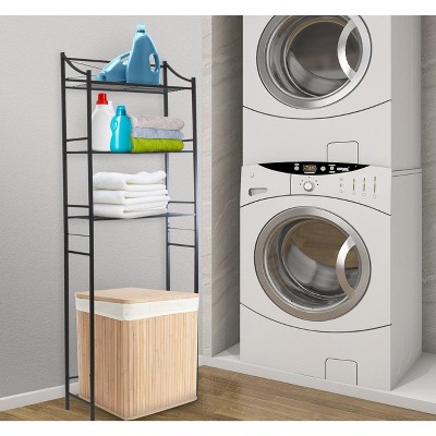 Black Steel 3-Tier Over-the-Toilet Storage Shelf