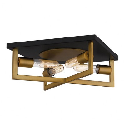 Quoizel Lighting Brunson 4 - Light Flush Mount in  Aged Brass