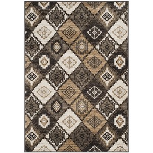 Vintage VTG577 Power Loomed Area Rug Black / Ivory 4' X 5'-7" - Safavieh. - 1 of 3
