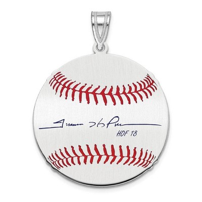 Black Bow Jewelry Sterling Silver Trevor Hoffman Signature MD Enamel Baseball Pendant