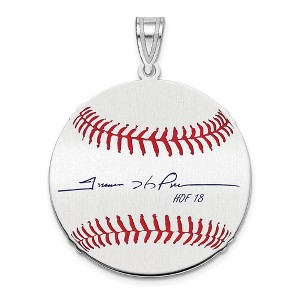 Black Bow Jewelry Sterling Silver Trevor Hoffman Signature MD Enamel Baseball Pendant - 1 of 4