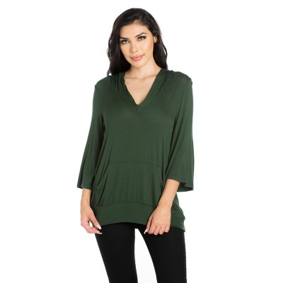24seven Comfort Apparel Womens Trendy Oversized Fashion Hoodie Top