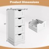 Costway Bathroom Storage Cabinet with 4 Drawers Cut-out Handles Anti-toppling Device White/Black/Brown - 3 of 4