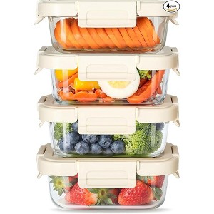 Dexmalle Food Meal Prep Containers with Exclusive Glass Lids - 1 of 4