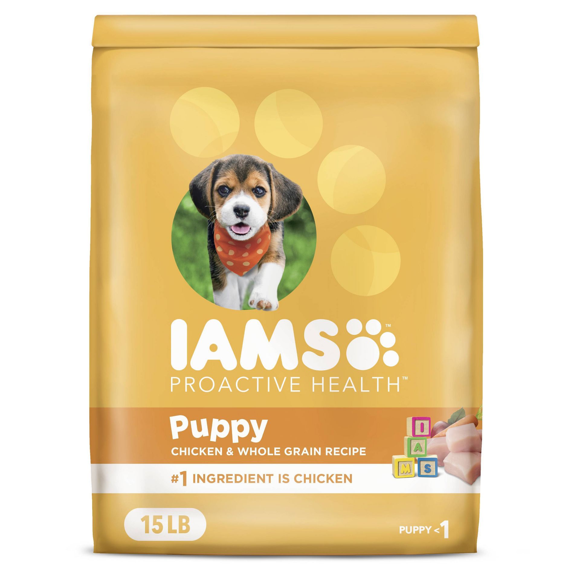 IAMS Proactive Health Chicken and Whole Grains Flavor Puppy Dry Dog Food - 15lbs
