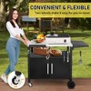 Karl Home Outdoor Rolling Grill Cart with Storage with Wheels Hooks Foldable Top - 4 of 4