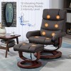 CIPACHO Swivel Recliner with Ottoman Massage, Recliner Chair and Ottoman, Faux Leather Reclining Chair with Remote, Brown - 3 of 4