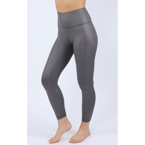 90 Degree By Reflex Interlink Faux Leather High Waist Cire Ankle Legging -  Pavement - X Large