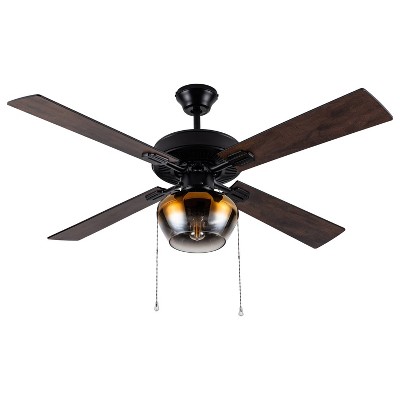 52" 4-Blade Amal Lighted Ceiling Fan Gold - River of Goods