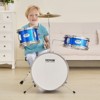 VEVOR Kids Drum Set,3-Piece,14 in Beginner Drum Set with Throne Cymbal Pedal Two Pairs of Drumsticks, 8'' Tom Drum 10'' Snare Drum 14'' Bass Drum,Blue - 2 of 4
