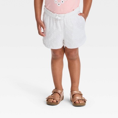 Image of Toddler Girls' Eyelet Shorts - Cat & Jack™ White 2T