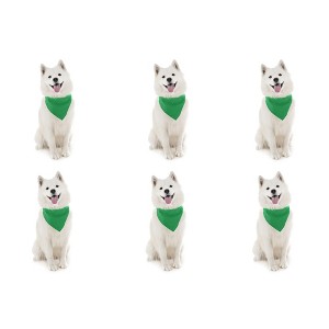 6 Pack Plain Cotton Dog Bandanas Comfortable and Easy to Wear - 1 of 4