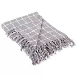 50"x60" Plaid Checked Throw Blanket Gray - Design Imports