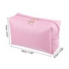 Unique Bargains PU Leather Waterproof Makeup Bag Cosmetic Case Makeup Bag  for Women L Size Pink 1 Pcs